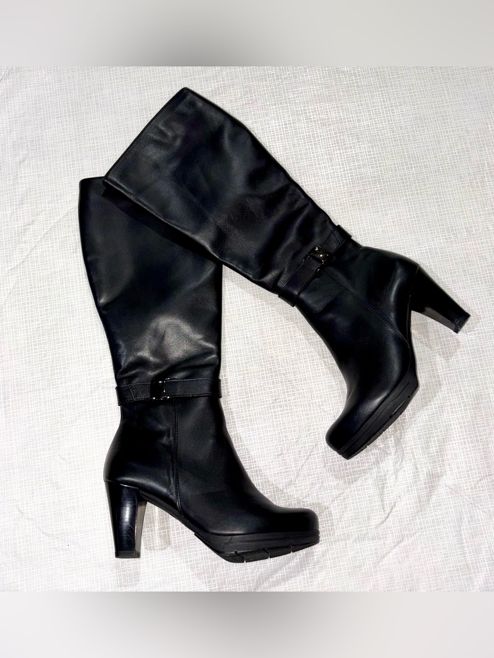 La Canadienne New Sz 6 M Black Knee High Heeled Platform Boots Canada